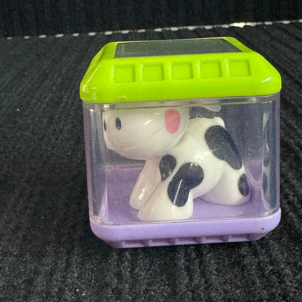 Fisher Price Peek-a-Blocks Cow Green Purple Square Block‎ Toy